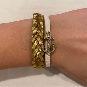 Gold & Anchor Bracelet Set